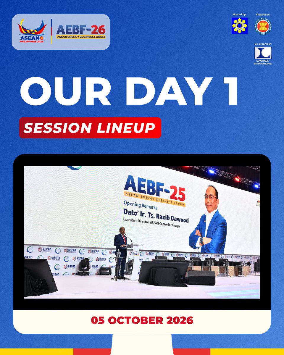 asean_aebf's tweet photo. 📍 NEXT STOP: DAY 1 AT #AEBF26 ! 🌐

 📌Book Your AEBF-26 Ticket:
https://t.co/WCIk09JuF1

📅 05–09 October 2026
📍 PICC, Metro Manilla.
 
🔗 https://t.co/VqeRCq66KM 
📩 Enquiries: aebf@aseanenergy.org https://t.co/sEFCswxVQf