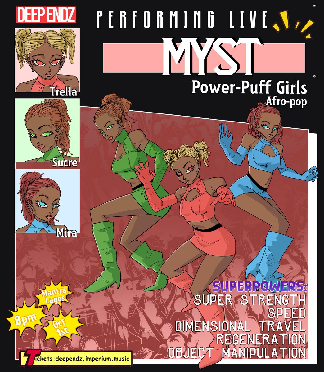 deeependz's tweet photo. Introducing — @Mystinit as Powerpuff Girls

Performing live at Mantra on Thursday October 1st https://t.co/WlnPu3d4Yj