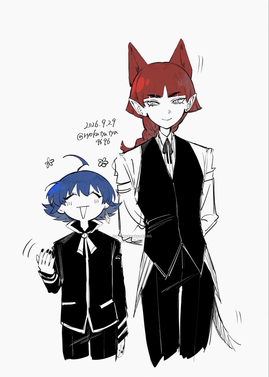 ryokutyatya4696's tweet photo. 落書きしてたら可愛かったからペン入れをしました https://t.co/xnKDzY86ie