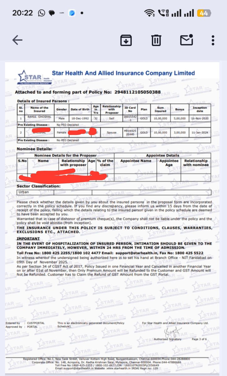 GhoshalDa's tweet photo. @star_orm 1. I've been a @StarHealthIns customer since 2020. On 6 Sept 2026 I asked them to add my newborn to my policy. A simple request that should have been easy. #irdaindia https://t.co/TAEbtbk0HP
