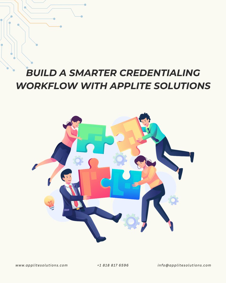 Applite_LLC's tweet photo. Credentialing gaps can create bigger problems than paperwork.
From incomplete provider information to expiring credentials and missed renewals, visibility matters.
Applite Solutions brings AI-powered intelligence to credentialing &amp; contracting.
#Credentialing #HealthcareRCM https://t.co/E6QAQIt8D3