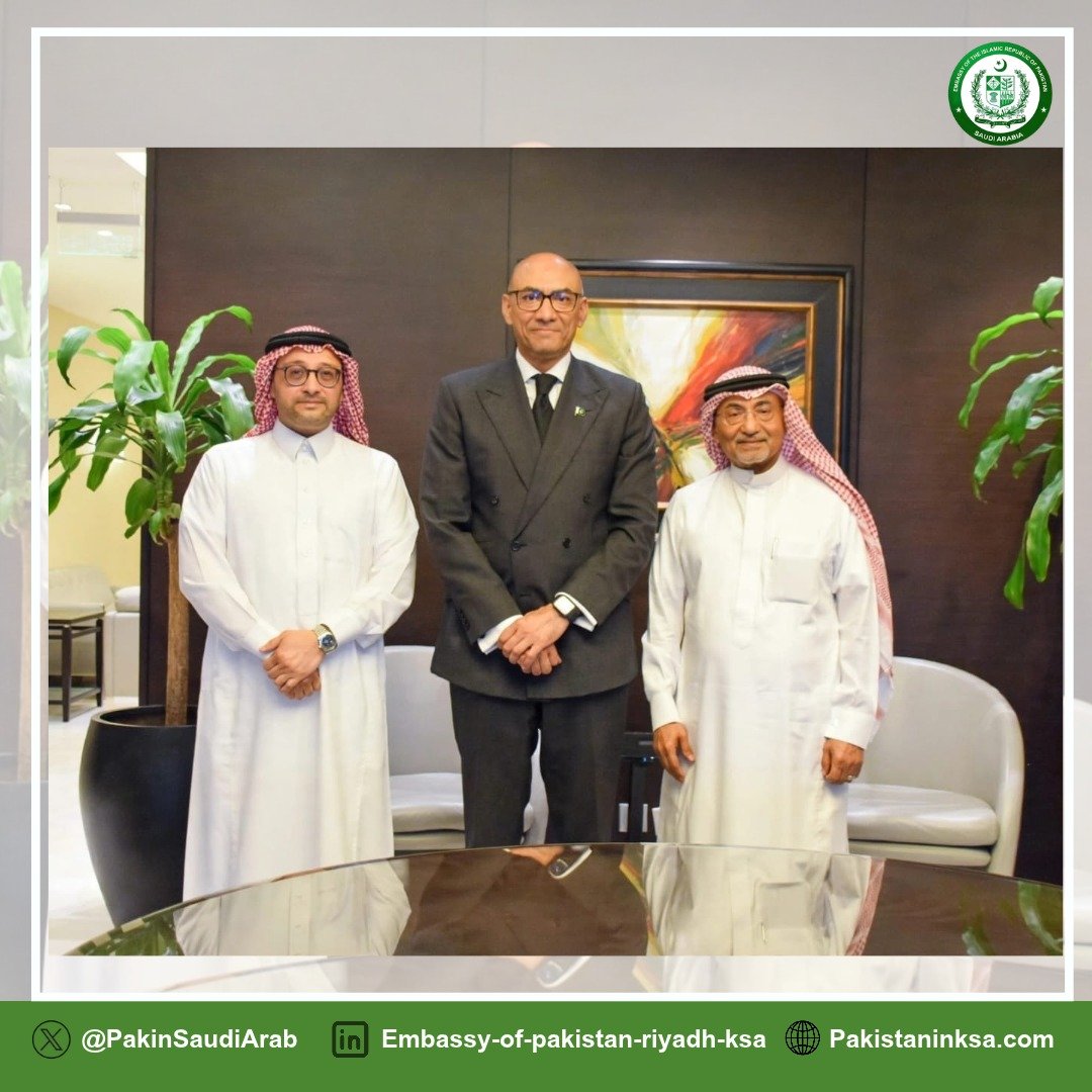 PakinSaudiArab's tweet photo. H.E Ambassador of  Pakistan Ahmed Farooq met with Mr. Ibrahim Hayel Saeed, Chairman Frimex Investments, a leading diversified investment group in the Kingdom of Saudi Arabia with a global presence across multiple sectors. https://t.co/vbGH6AivIH