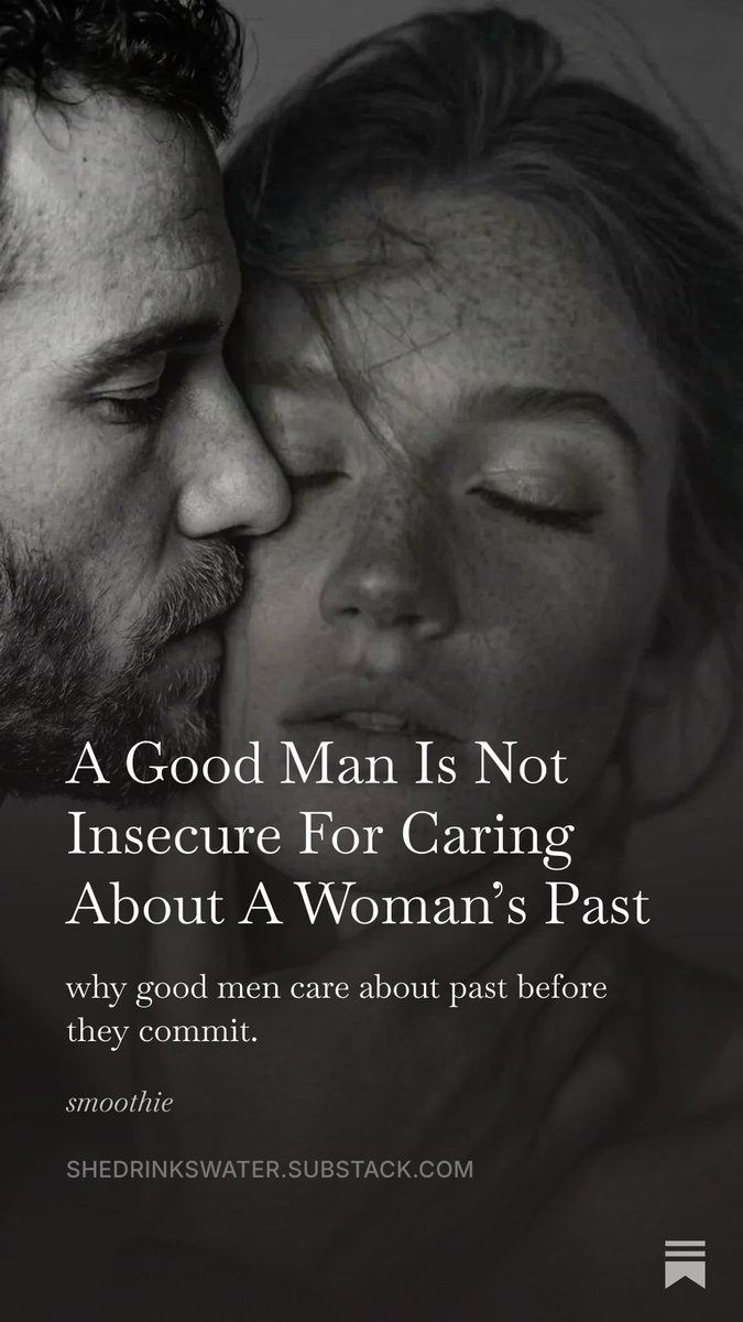 shedrinkswater's tweet photo. A woman's past matters when it comes to marriage. Feminism is shaming good men for caring about a woman’s past, and it declares men as insecure for caring about it. Men only realise how much the past matters after having childern. 

Link: https://t.co/2nWMaOn5xm https://t.co/UoYvMmd4ac