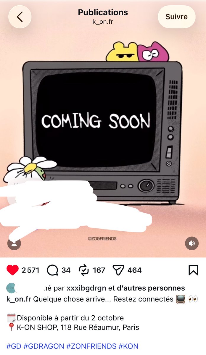 yumbaefiles's tweet photo. 🇪🇺💛 European VIPs, look what’s coming to Paris!! 🥺✨

A cute little ZO&amp;FRIENDS pop-up is coming to Paris soon!! 🐰🎀
For all the GD lovers, this is sooo cute… 🥹💗

📅 From October 2nd
📍 K-ON SHOP, 118 Rue Réaumur, Paris

If you’re in Paris, don’t miss it hehe 🫶🏻🌷 https://t.co/gxy0DywzRc