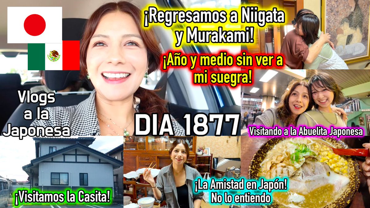 SanRuti's tweet photo. Amigos Feliz Inicio de semana, un poco mas tarde de lo normal pero tenemos listo VIDEO NUEVO en el Canal, espero que les guste, nos fuimos a Niigata.

✨🇯🇵 Visitando a la ABUELITA JAPONESA 👵 + Regresamos a NIIGATA 😨- Ruthi San ♡✨

🔛 https://t.co/Ot9Uv0ne33

#japon #vlogs https://t.co/01qdEjAkun