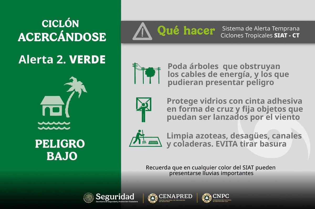 cepcsonora's tweet photo. Recuerda tomar tus precauciones y durante el acercamiento del ciclón tropical y sus efectos, evita realiza cualquier tipo de actividad en el mar, río, lagos o embalses.

La prevención, es lo más importante. https://t.co/15eG4IEhtN