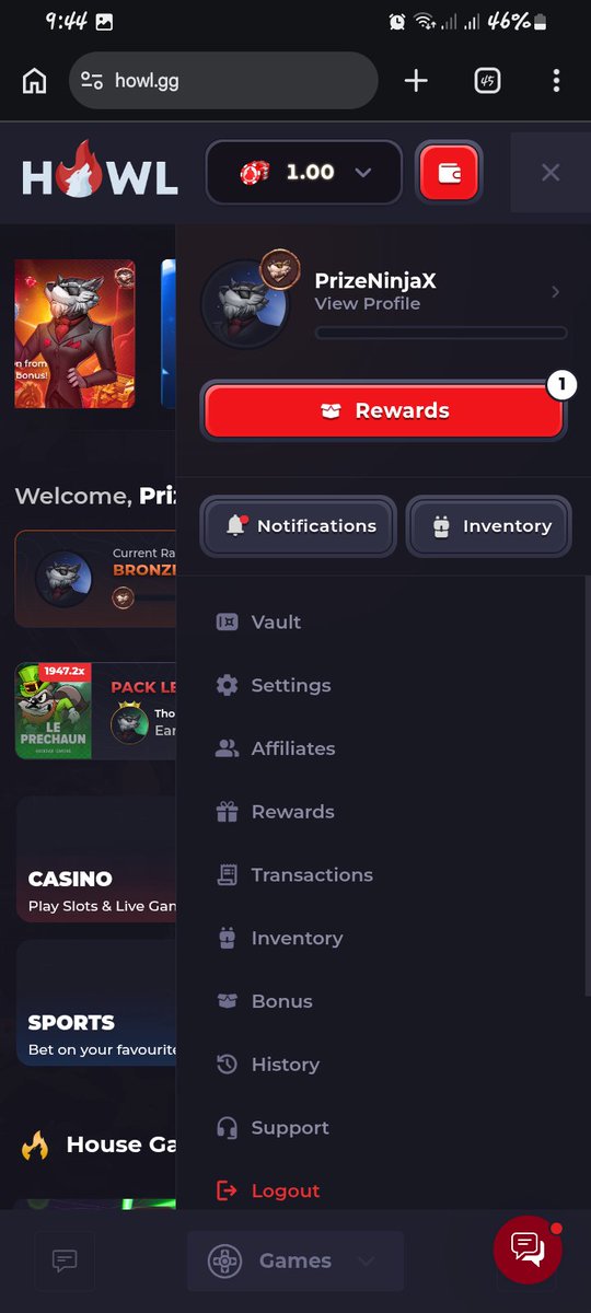 prizeninjax's tweet photo. @Howlcom I deposited $1 in @Howlcom this is incredibly too smooth!! 🤩

​Distributing a $10k pool across 100 different winners is the exact kind of wide net allocation this space needs.. My Howl account is fully optimized and ready!! 🙌🏻 https://t.co/D9lxHkt8Rl