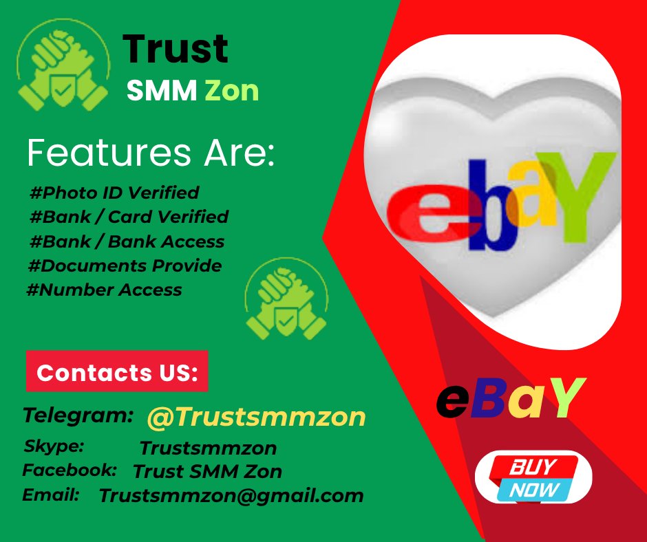 BadgettCan78218's tweet photo. Buy eBay Seller Accounts

Required Services:
Telegram-  @trustsmmzon
WhatsApp-  +1(740) 707-9845
Gmail-  trustsmmzon@gmail.com

#Ireland #singapur #Denmark #Kenya #Germany #Sweden #Italy #Isrile #Norway #canada #England #USA #UK #Verified https://t.co/obTTtsYH7g