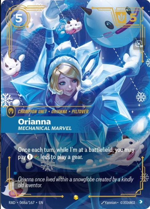 RiftboundReport's tweet photo. Orinna, Mechanical Marvel Alternative Art Card has been revealed by @xwhiteeefox on Instagram!

📺 https://t.co/ajCL5pELZV

#RBRadiance https://t.co/XkTKdHJDbn