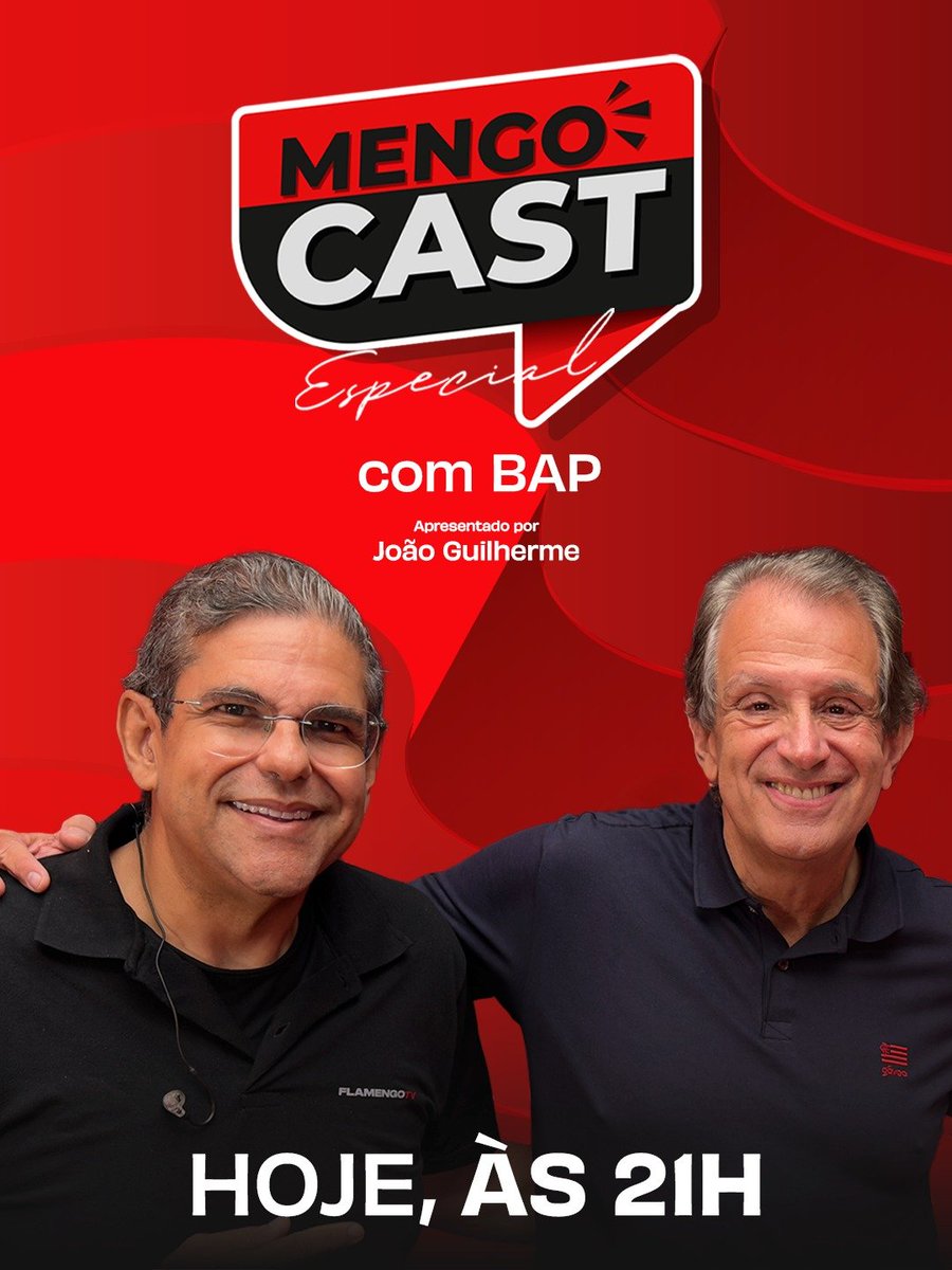 Flamengo's tweet photo. Hoje, às 21h, no MengoCast Especial, João Guilherme conversa com o presidente Bap https://t.co/RqpeXCCVXZ