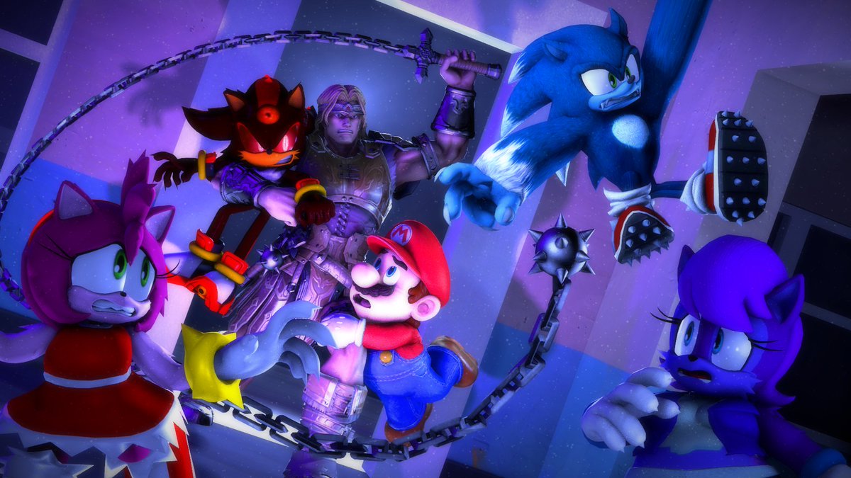 adampixelrush's tweet photo. "Sonic invited Mario and Simon to a party for Halloween Night. Unfortunately, Sonic and his friends were werewolves again."

“What a horrible night to have a curse.”

- Commission for @MrkWzrd24

Also I guess #WereMonth is here. https://t.co/CgbgDz6wAC