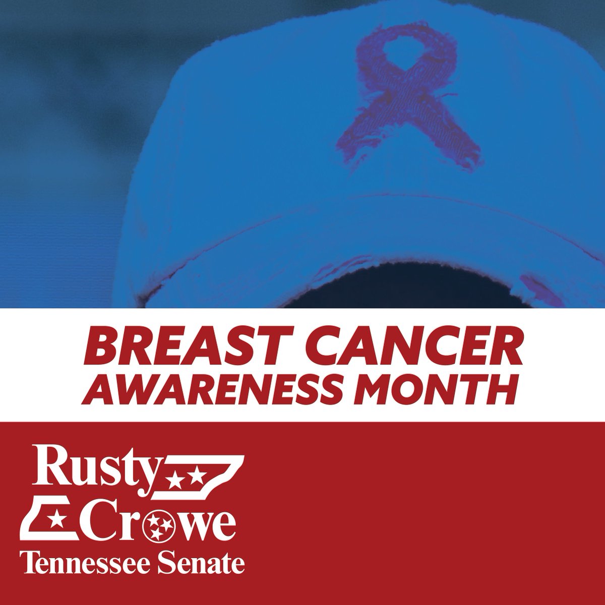 RustyCroweTN's tweet photo. This month we honor the resilience of breast cancer survivors and stand with the families still fighting. Voting "yes" on last session's biomarker bill was one way I worked to bring earlier detection and better outcomes to our state. https://t.co/aZOxIMa4G9