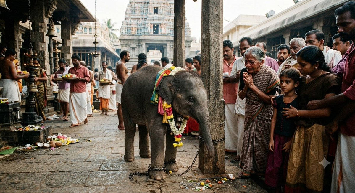 rameshtvk43's tweet photo. மனிதர்களே, நீங்கள் என் உருவத்தின் முன்  தலைவணங்கி, உங்கள் ஆழ்ந்த பிரார்த்தனைகளை முணுமுணுத்து அற்புதங்களைத் தேடுகிறீர்கள், நான் ஒரு தெய்வம் என்று நம்பத் துடிக்கிறீர்கள். ஆனாலும், நான் சுதந்திரமாகச் சுற்றித் திரியப் பிறந்த இந்த பூமியிலிருந்து காத ���ூரத்தில், உங்கள் கைகள் என்னை கனத்த சங்கிலிகளால் பிணைத்து வைத்துள்ளன.

உங்கள் கோரிக்கைகளின் எடையில் என் ஆன்மா உடையும் போது, நான் எங்கே செல்வது? என் சொந்த சுதந்திரத்திற்காக நான் யாரிடம் முறையிடுவது?

என் குடும்பம், என் இயல்பான குணங்கள் மற்றும் என் சுயமரியாதை அனைத்தும் பறிக்கப்பட்ட நிலையில், என்னுள் நீங்கள் காணும் தெய்வத்தின் எதையும் நான் உணரவில்லை - மாறாக ஒரு அடிமையின் வேதனையான யதார்த்தத்தையே உணர்கிறேன். சடங்குகளைத் தாண்டிப் பார்க்கவும், என் சோர்வான கண்களை ஆழமாகப் பார்க்கவும், நீங்கள் என்னை எப்படி நடத்துகிறீர்கள் என்ற உண்மையைப் பற்றி சிந்திக்கவும் உங்களை வலிய��றுத்துகிறேன்.

@TVKVijayHQ @CMOTamilnadu @tnforestdept @RvRanjithtvk @RameshOffcl @tnhrcedept

#FreeTheFive
#VerifyTheFive
#NoElephantsInTemples
#WhyTheChains
#stopelephantcaptivity