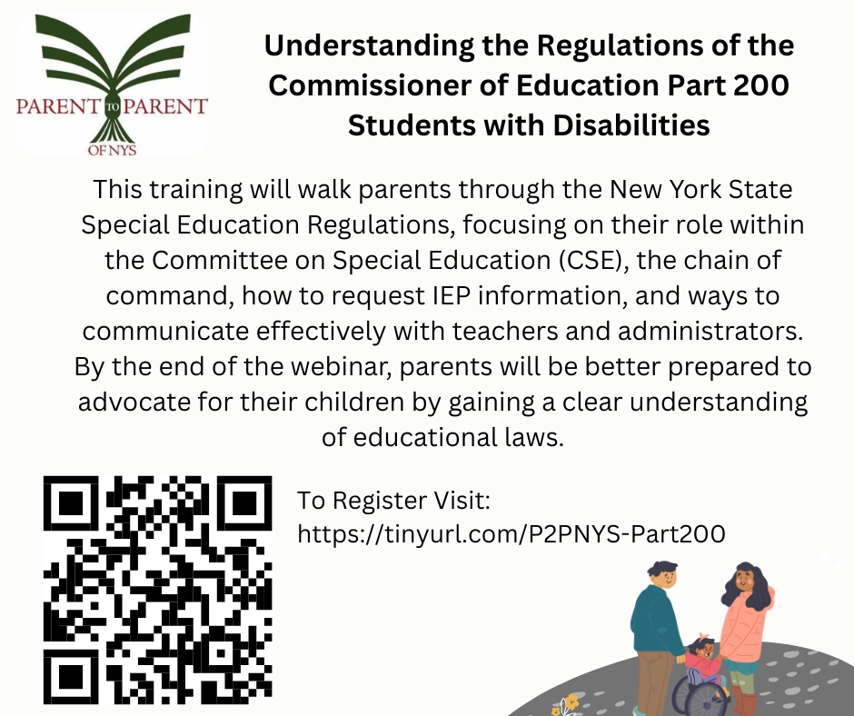 PtoPofNYS's tweet photo. Breaking Down Part 200: What Families Need to Know
📅 Oct 15
⏰ 11:00 am - 1:00 pm

👉 Register Here: https://t.co/ZGrYgoTBlw

#PART200 #SpecialEducation #Disabilities #P2PNYS #EducationSupport #NYFamilies https://t.co/cFrBjDzyqP