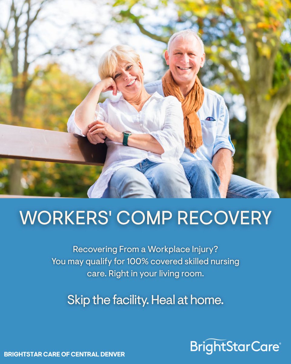 BSCDenver's tweet photo. Recovering from a workplace injury? You may qualify for 100% covered skilled nursing care, right in your living room.

Workers' comp can cover:
→ Post-surgical &amp; wound care
→ IV therapy &amp; infusions
→ Medication &amp; pain management
→ Extended &amp; overnight nursing
→... https://t.co/kJIFjspZaw