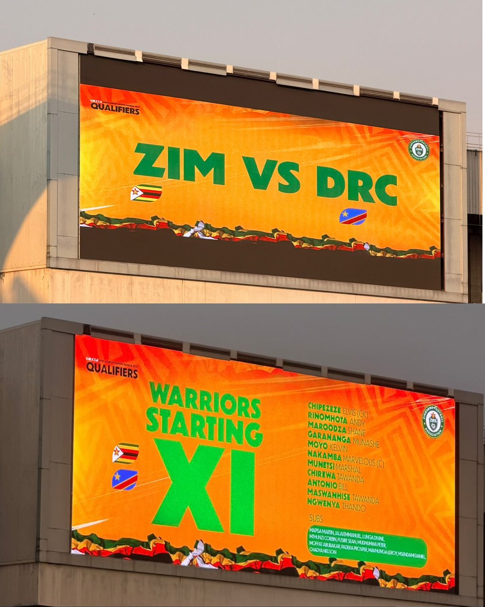 ZiFMStereo's tweet photo. 🇿🇼 WARRIORS XI IS IN!

The Zimbabwe Warriors starting XI is confirmed for today’s 2027 AFCON Qualifier against DR Congo! ⚽🔥 https://t.co/PSkNRug1OI