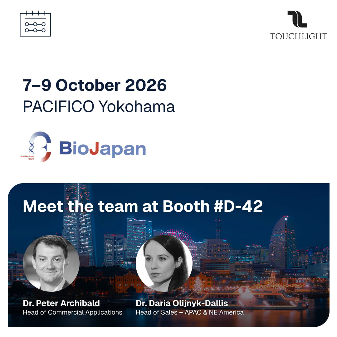 TouchlightDNA's tweet photo. Headed to #BioJapan2026? Find us at Booth D-42. Our team will be onsite &amp; ready to talk cell-free DNA, from accelerating development timelines to scalable, high-purity DNA for next-gen gene therapies.
Let's connect — schedule a meeting with our team: https://t.co/iBmKaR2wK5 https://t.co/13tKG2clUp