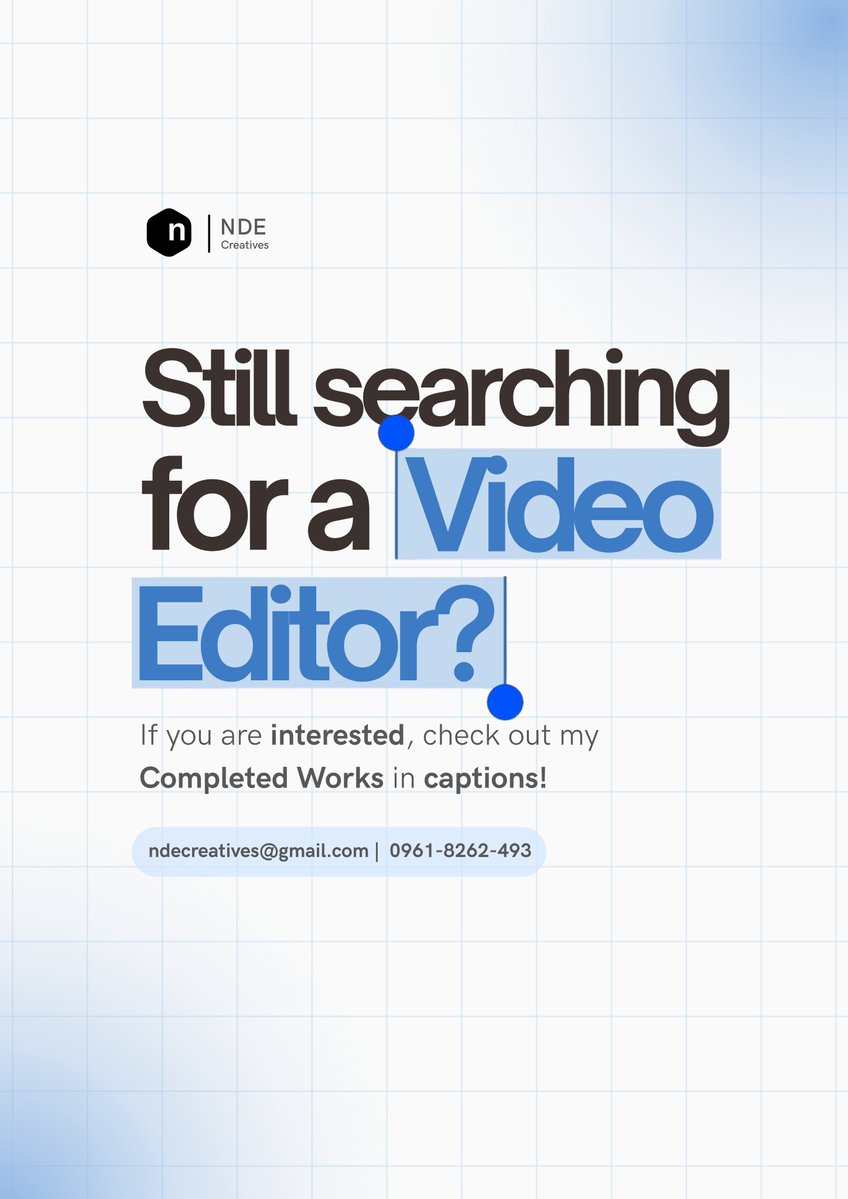 nde_freelancer's tweet photo. Still searching for a Video Editor? 🎬

Check out my completed works: 
https://t.co/RoqeHoRfZa

DM me or email ndecreatives@gmail.com

#VideoEditor #Freelance https://t.co/0Lh1Hw3Nei