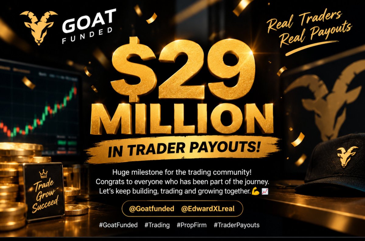 kavyaPatel_Era's tweet photo. 🚀 $29 MILLION in trader payouts! 💰
Huge milestone for the trading community! 🔥
Congrats to everyone who has been part of the journey. Let’s keep building, trading and growing together. 💪📈
@Goatfunded @EdwardXLreal
#GoatFunded #Trading #PropFirm #TraderPayouts https://t.co/3UgtOdawwG