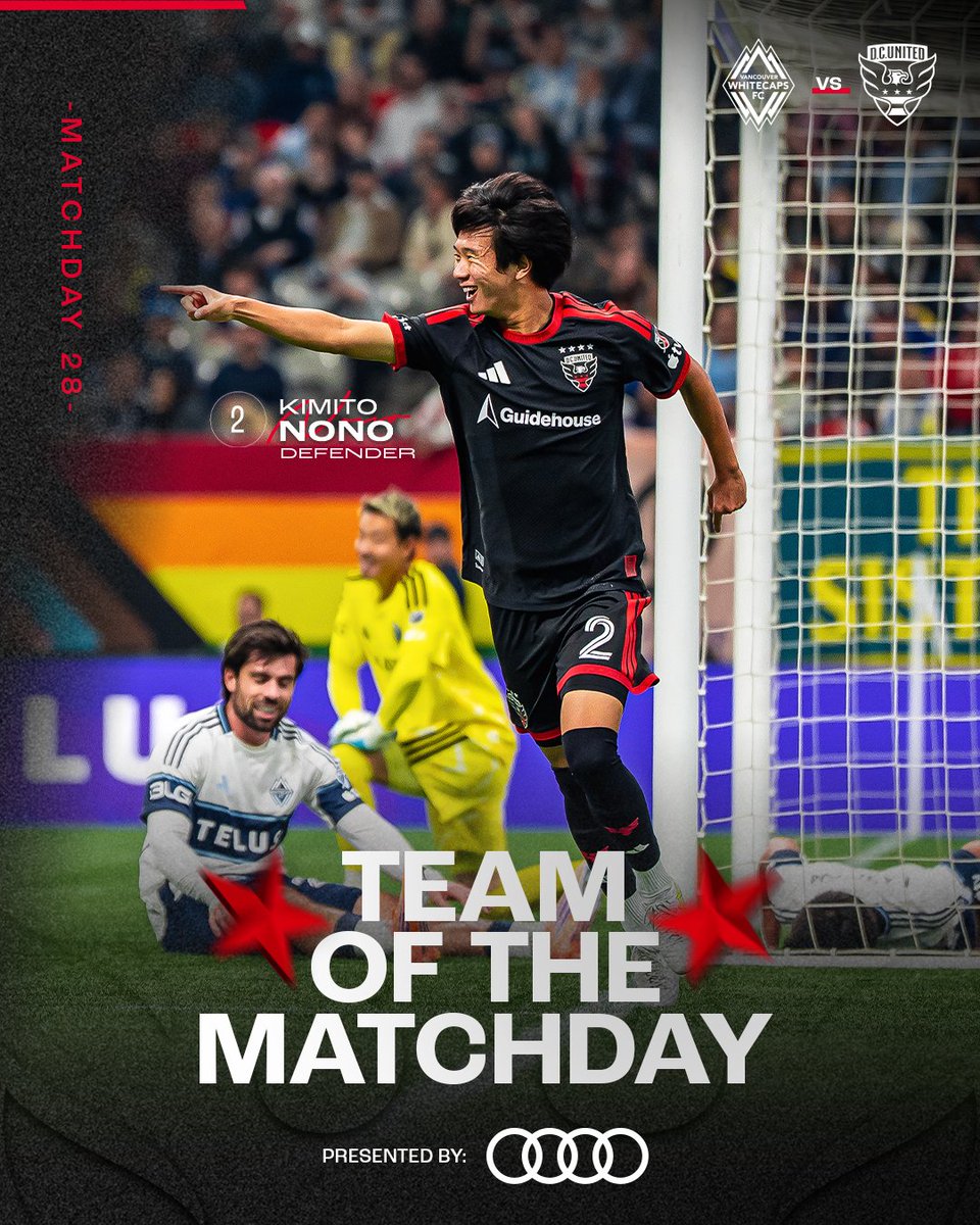 dcunited's tweet photo. Representing the District 🦅⚫️🔴

Congratulations to our very own Kimito Nono on making @MLS Team of the Matchday! https://t.co/e2Fh67B2r6