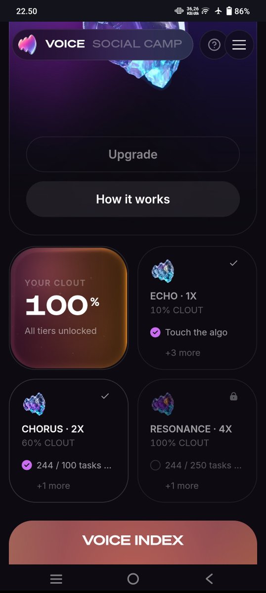 web3_cailin's tweet photo. Opini lo bisa jadi aset. #AirdropAlert
VOICE (@voicecc) lagi bangun OpinionFi di @solana . Bukan prediction market yang bisa rekt. Lo vote, lo dapat reward — menang atau kalah tetap dibayar.
Social Camp lagi live:

Syarat airdrop (yang diumumin tim):
mint VOICY Pass (free, 1 wallet, soulbound)
minimal 10% CLOUT buat mint
Multiplier pass:
Echo → 1x (mint di 10% CLOUT)
Chorus → 2x (60% CLOUT + 100 task)
Resonance → 4x (100% CLOUT + 250 task)
No pass = no allocation. Snapshot masih countdown.

Tokenomi $VOICE — status real:
Belum ada whitepaper tokenomi resmi.
Belum ada angka supply / % community / team / vesting.

Yang sudah confirm 

TGE target Q4 2026

$VOICE dipakai lock buat vote
reward pool harian 50/50 voter + pembuat poll
pool didanai lock token + budget B2B (brand campaign)
Jadi tokennya utility sinyal, bukan “bet menang kalah”.

https://t.co/RubL92rArU