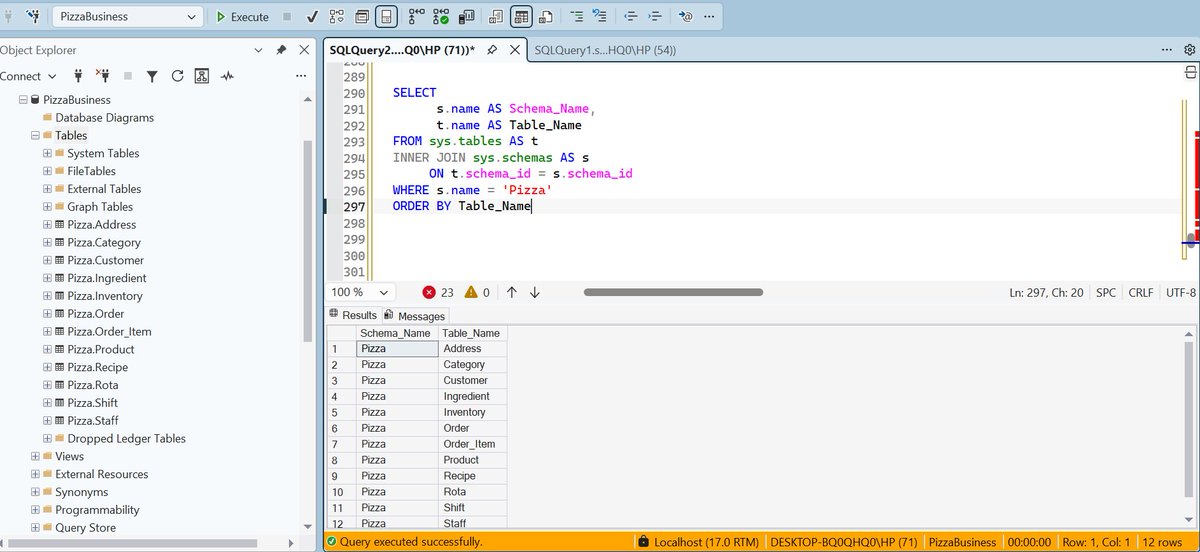 Ayobamiakanni10's tweet photo. Finally implementing on SQL server!

Been long while coming. Clearly understood the business domain and BRD. Many thanks to DBDIAGRAM for helping out structuring all entities &amp; attributes. 

#BusinessAnalyst https://t.co/m2mfhhhK0L