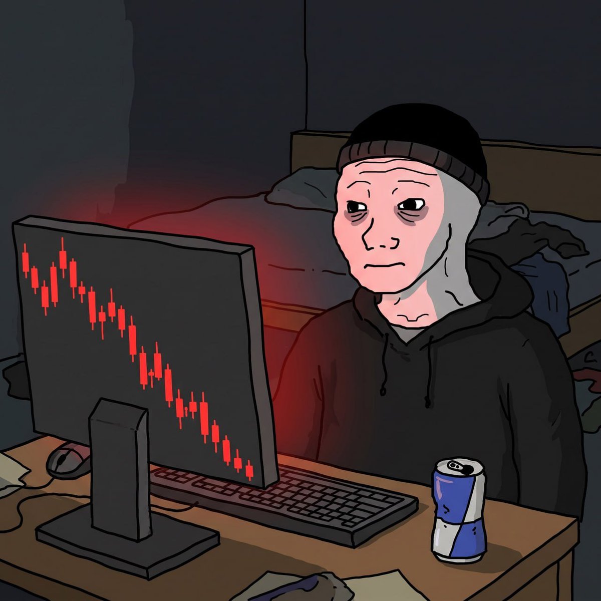 WojakSupreme's tweet photo. >be me
>finally buy the dip
>Trump rejects Iran's 7-day plan
>BTC dips again
>new dip unlocked
>buy that one too
>jobs data this week
>mfw I am the dip

Reply with your average entry. No lying. https://t.co/KPa2Fd1lVx