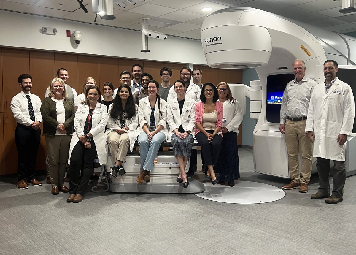 WashUMedRadOnc's tweet photo. So proud of our team, who played a leading role in the multi-year development of #Accela with @samsonpp serving as physician lead of the international advisory group! Thrilled &amp; excited to see how this new technology will help patients @SitemanCenter &amp; around the world. #ASTRO26 https://t.co/oqNUs7UWRU