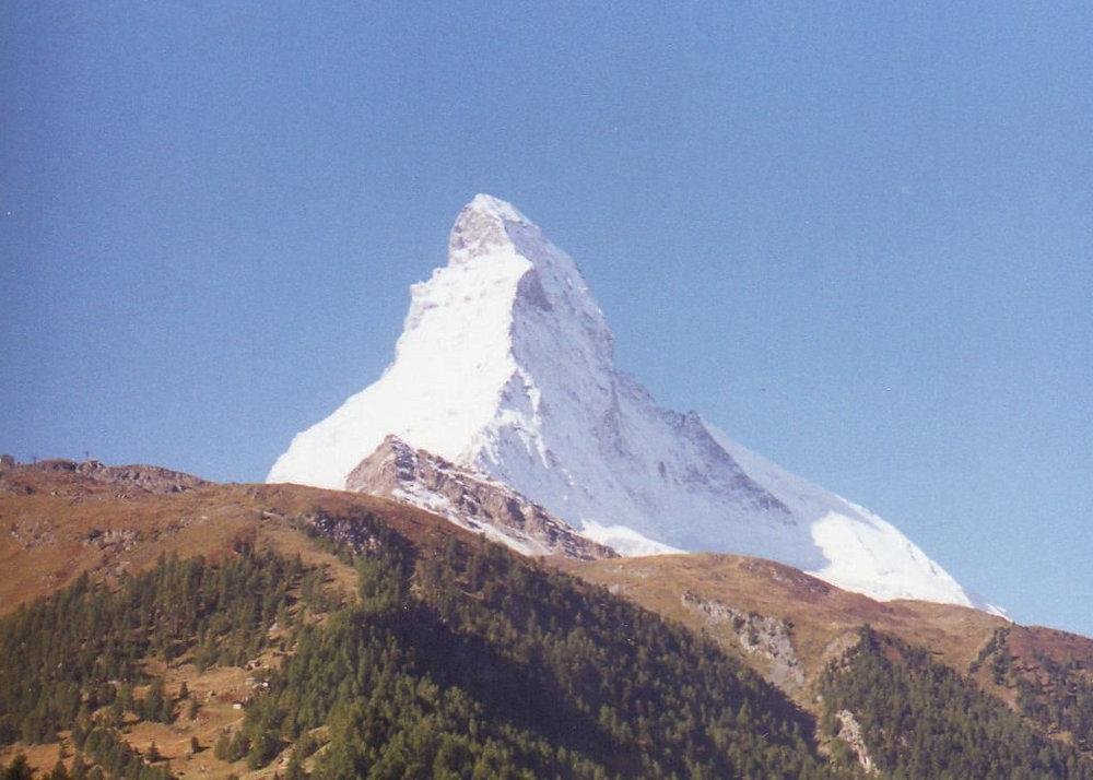 NateB_Panic's tweet photo. This was the 4,500 metre Matterhorn, the most iconic mountain in the Alps, on September 25th 2003. A disaster https://t.co/oALeZdCAvl