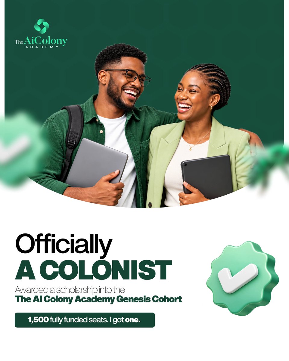 Johnsonjules1's tweet photo. Just got accepted into @AIColonyAcademy for AI Automation. An AI-native learning experience for the next generation of builders. #TheAIColonyAcademy https://t.co/xw0oUzWbo0