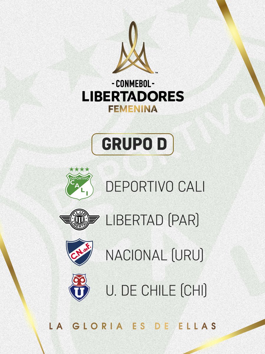 CaliFemenino's tweet photo. El grupo del tricampeón de Colombia está listo, en pocos días estaremos disputando una nueva edición de la Copa Libertadores. 💚🏆

Libertad de Paraguay, Nacional de Uruguay y Universidad de Chile serán nuestros rivales para iniciar la búsqueda del sueño continental en Quito. 🤩 https://t.co/bdujreUi4c