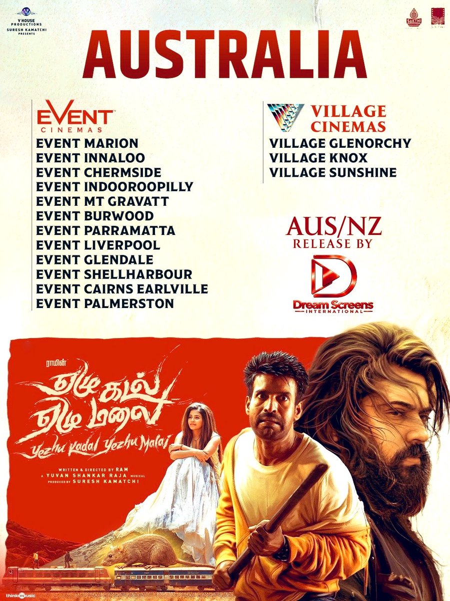 DreamScreensInt's tweet photo. Director Ram’s #YezhuKadalYezhuMalai in theatres worldwide from October 1, 2026

Only 3 Days to Go @DreamScreensInt 

Written and Directed by #DirectorRam

A @thisisysr musical

Produced by @vhouseofficial

#DirectorRam @yoursanjali @sooriofficial @eka_dop @thisisysr @sureshkamatchi @7s7hfilms @DQsWayfarerFilm @thinkmusicindia

#YezhuKadalYezhuMalai #DirectorRam #Soori #Anjali #YuvanShankarRaja #SureshKamatchi #AazhiPictures #SakthiFilmFactory #WayfarerFilms #TTEntertainment #TripleMProduction #RendezvousProduction