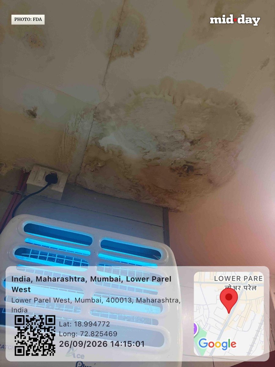 mid_day's tweet photo. The FDA Maharashtra suspended the food licence of Subway’s Lower Parel outlet after an inspection found a faulty, mouldy refrigerator, live cockroaches, foul smell and water accumulation.

The September 26 inspection also flagged poor sanitation, improper food storage, damaged premises and missing pest-control records. The action followed a complaint received through the AI portal.