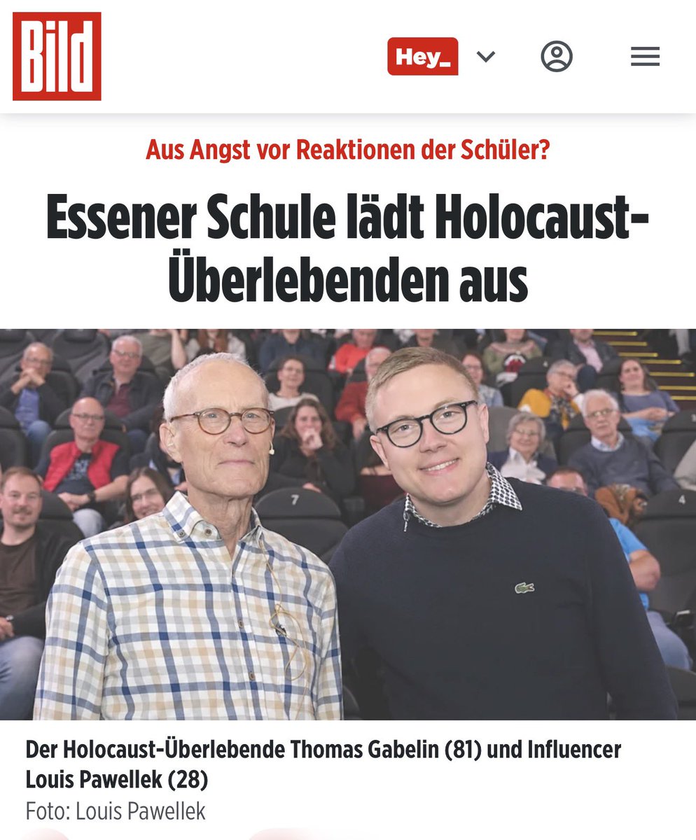 Georg_Pazderski's tweet photo. SHAME ON YOU, GERMANY❗️

Der Holocaust-Überlebende Thomas Gabelin (81) wurde aus Angst vor Übergriffen muslimischer Schüler von der Gesamtschule Bockmühle in Essen wieder ausgeladen.

Ich hätte mir niemals vorstellen können, dass jemals wieder Juden in Deutschland um ihre Sicherheit und ihr Leben fürchten müssen.

Und in BERLIN steht eine antisemitische Partei vor der Machtergreifung.