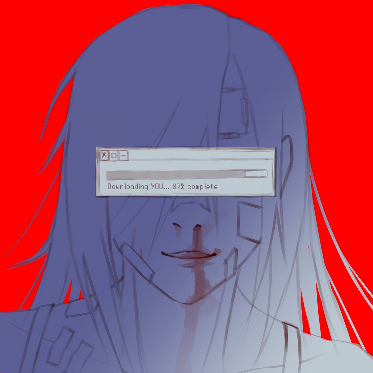 NuclearBanan's tweet photo. avoiding drawing face at all costs #wip #signalis https://t.co/UuyorPcgOc