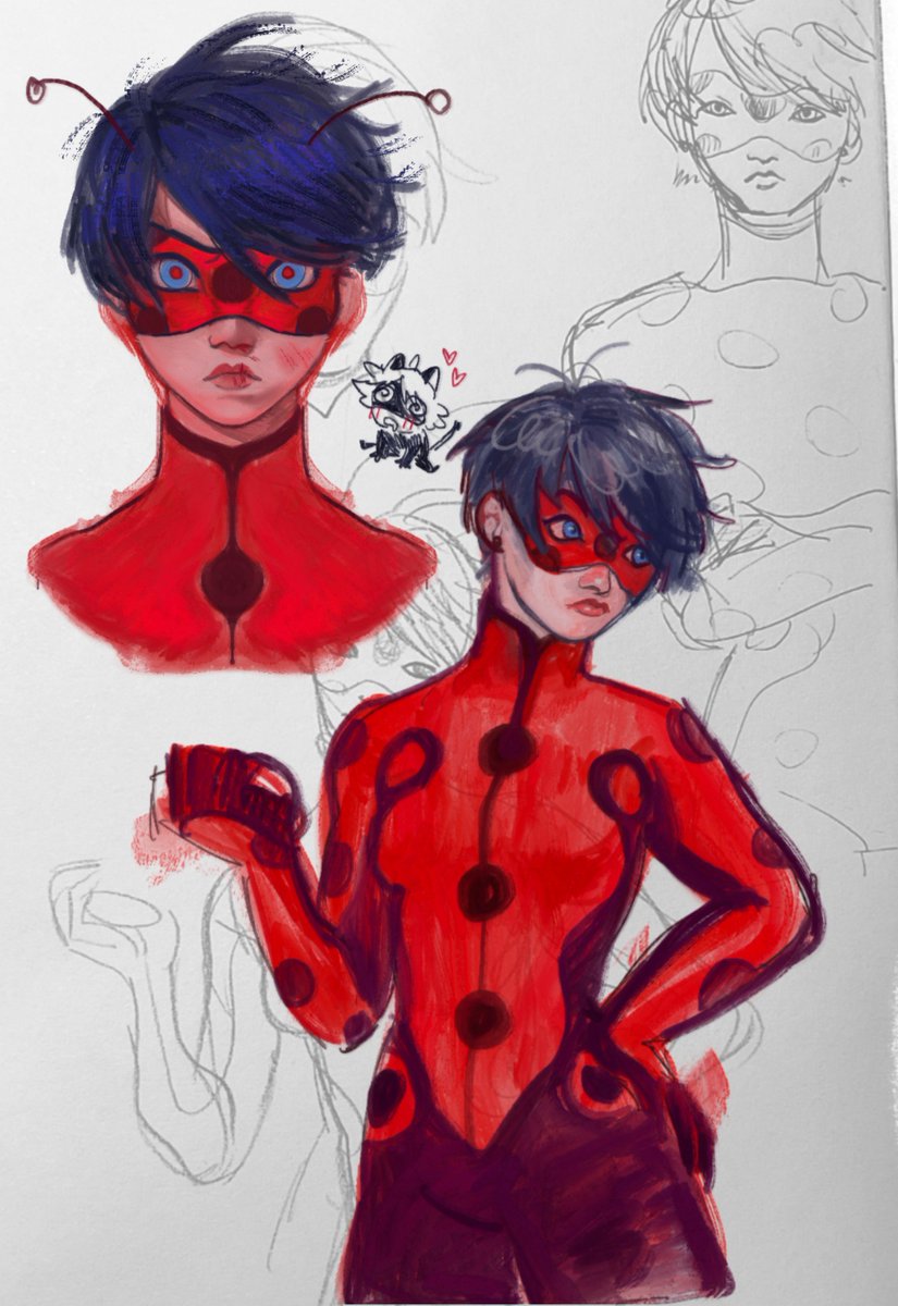 sparggwy's tweet photo. Sometimes I draw Ladybug
 she's  sooo gorgeous with short hair🎯
#ladybug #miraculous https://t.co/Vt6XXjEGe6