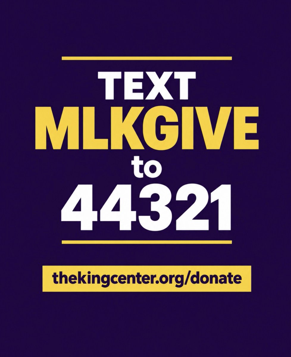 TheKingCenter's tweet photo. WHY GIVE TO THE KING CENTER TODAY? Because the work of justice is not finished. And your gift is an investment in the work that remains.

We are living in a time when poverty, racism, inequality, violence, homelessness, division, and attacks on human dignity continue to shape the lives of millions.

And in moments like these, remembering Dr. Martin Luther King Jr. is not enough. We need people equipped to do something with what he taught.

Your support of The King Center ensures education, research, training, dialogue, and programs that equip people to confront injustice and create meaningful social change through Nonviolence365®.

Your gift helps:

• Teach new generations how nonviolence can be practiced as a way of life and a strategy for social change.

• Equip individuals, organizations, and communities to address hate, inequity, racial injustice, and other social challenges.

• Create spaces for difficult conversations that can move communities toward understanding and equitable change.

• Keep the vision of the Beloved Community (where injustice ceases and love prevails) alive.

The question is not whether the world still needs the work. We can see that it does. The question is whether we are willing to invest in the people, education, and institutions needed to carry that work forward.

Give to The King Center today.
TEXT MLKGIVE to 44321
Or donate at https://t.co/BYEIkIRotH

#TheKingCenter #UnfinishedWork #WeAreHere #CorettaScottKing #MLK #Donate