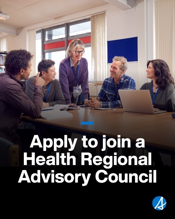 GoAHealth's tweet photo. Help shape the future of health care in your community.

By joining a regional advisory council, you can share your voice and represent your community during health care discussions. 

Apply now: Regional Advisory Councils – Health  https://t.co/tpQ2xmz8aG https://t.co/nBrb19oZhp