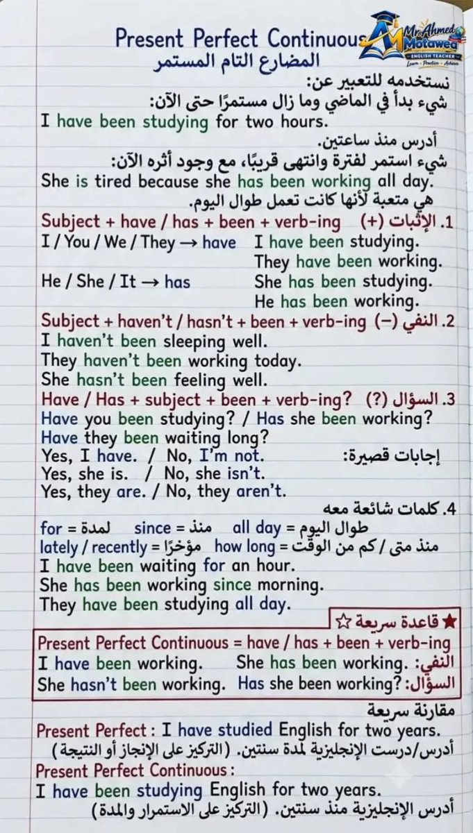 aowd25's tweet photo. 📚 شرح الأزمنة الأساسية في اللغة الإنجليزية

بأسلوب سهل وبسيط، كل ما تحتاج معرفته عن كل زمن موضّح بخط اليد وبطريقة مرتبة ✍️

مناسب للمراجعة وفهم الأزمنة بسرعة 🤍 https://t.co/3Etoon6Ekw