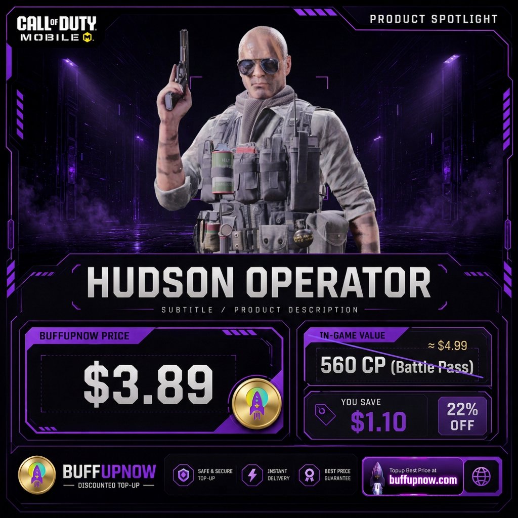 BuffUpNow_'s tweet photo. ❌ $4.99 = Hudson Operator
✅ $3.89 at https://t.co/562gnaFNSu

560 CP, same operator, smarter price.
💰 Official: ~~$4.99~~ → BuffUpNow: $3.89
💾 Save $1.10 (22% OFF)

🏆 https://t.co/hVRIhxJxnV
https://t.co/562gnaFNSu
#BuffUpNow #CODM https://t.co/gZkeiOchPW