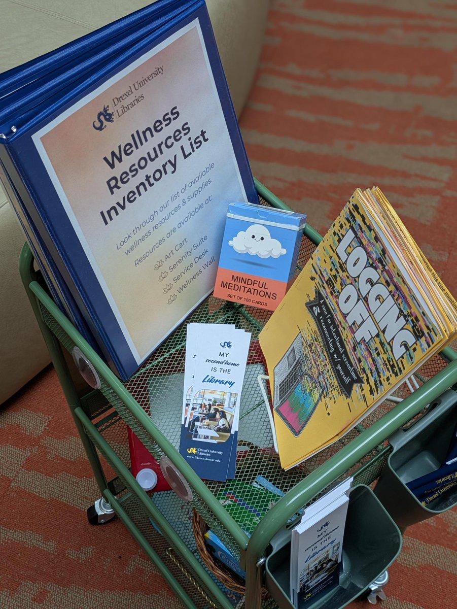 drexellibraries's tweet photo. #MondayMotivation: Remember to relax, recharge &amp; refocus while you're working in the #DrexelLibraries. From the serenity suite to wellness activities and resources, we're here to help support your well-being throughout the term. 
#Wellness #DrexelDragons #WellnessSpotlight https://t.co/CH9XuehT8u