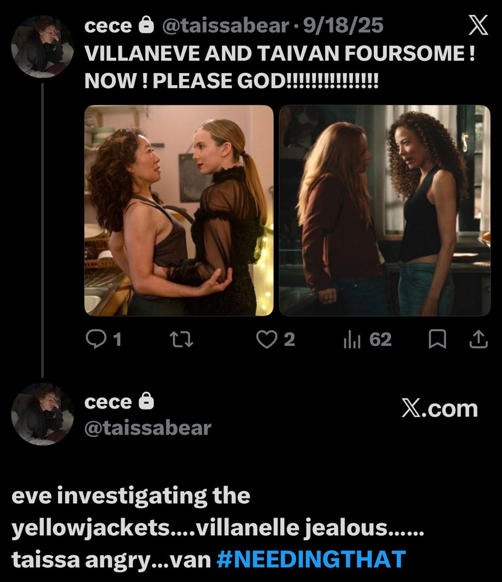 taissatakeover's tweet photo. finally taking this off priv #KILLINGEVE #TAIVAN #NEEDITNOW https://t.co/dOiH46JqeZ