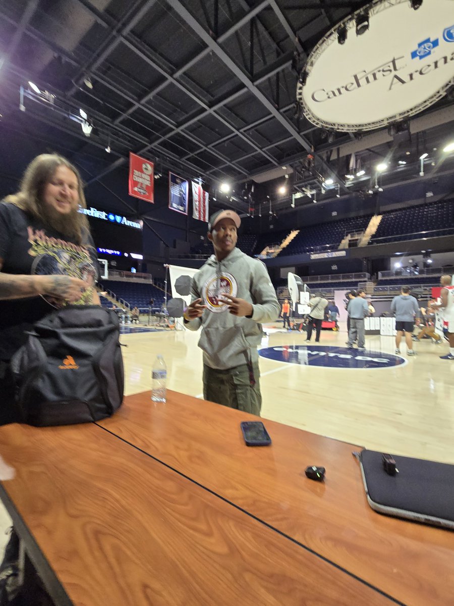 Russellmania621's tweet photo. #Wizards media day at @CareFirstArena ...Just talked with Kyshawn George and Tre Mann. 

@team980 @anthonyhaynie3 https://t.co/JCEWByG9O0