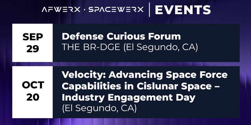 AFWERX's tweet photo. #GetInvolvedMonday can keep you updated with AFWERX and SpaceWERX!

Check out our available funding opportunities, events and webinars to get connected with the DAF and their mission needs. ⬇️

Funding opps: https://t.co/nbkMLNVbVD
Events &amp; Webinars: https://t.co/6K7VcCgg9d https://t.co/u6OP53RwuE