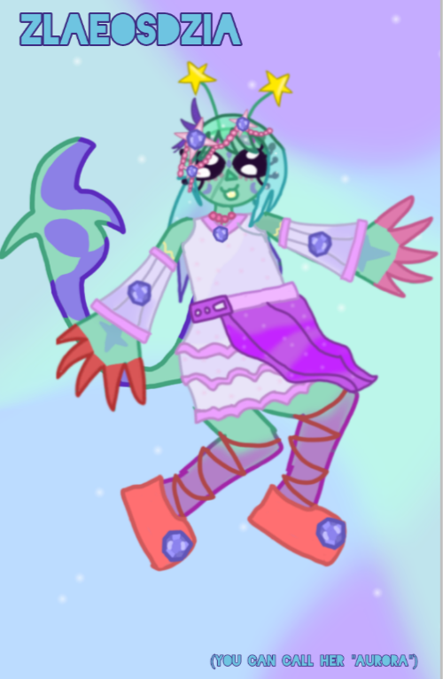 JohannaLed45810's tweet photo. Hello, i'd like to introduce you to this OC i created! Her name is Zlaeosdzia (or you can call her Aurora) No, i didn't make her for a fandom, she's just some character i made. I'll post her sometimes and try to reveal bits of lore through those posts! 👽⭐ https://t.co/rzjj484yBw