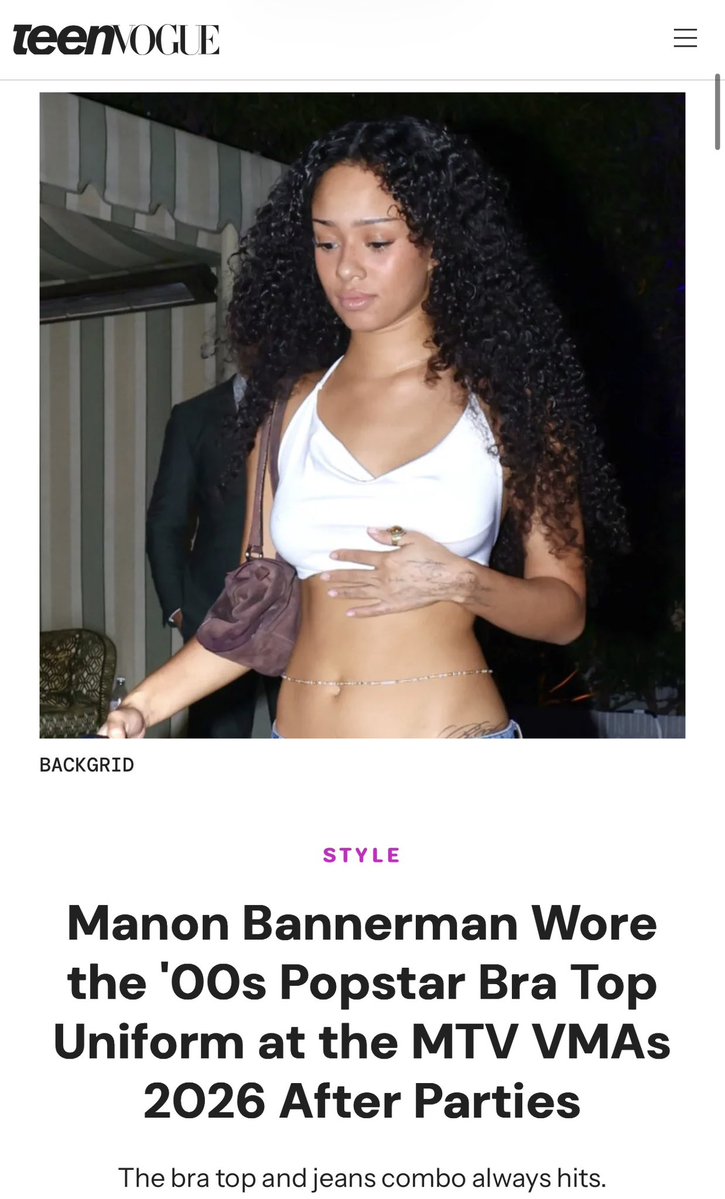manonloops's tweet photo. Manon featured in Teen Vogue for her VMAs after party look 💁🏾‍♀️ https://t.co/GYM7ECvXtZ