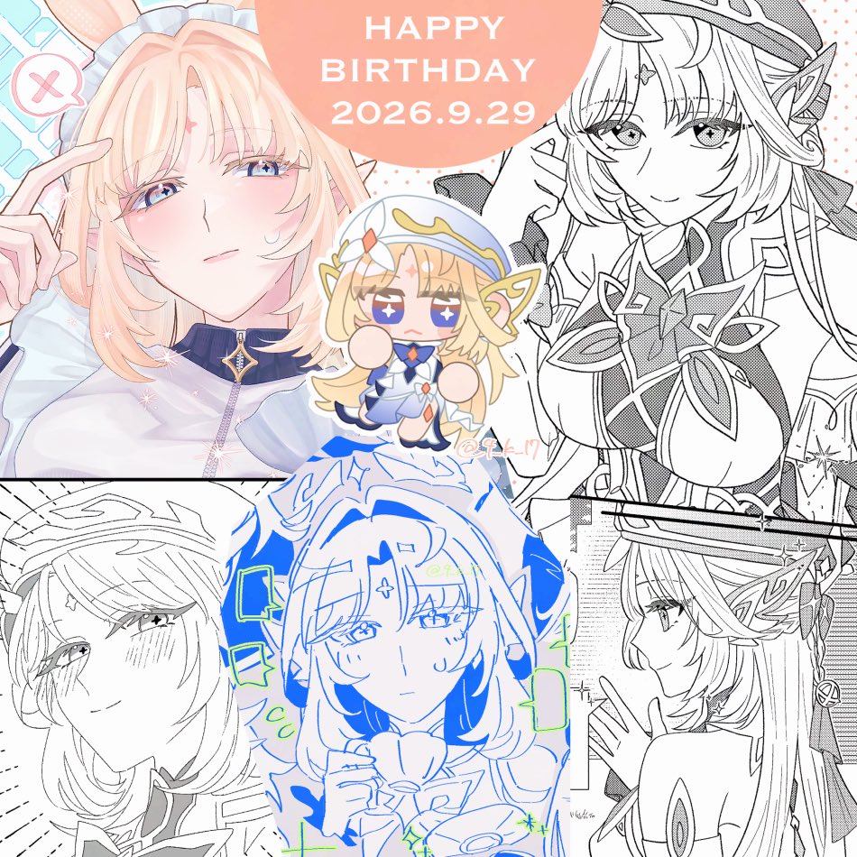 4_k_17's tweet photo. #ニコ生誕祭2026 #Nicole 
今まで描いたニコ詰め🍰🪽誕生日おめでとう✨ https://t.co/kME6jbx231