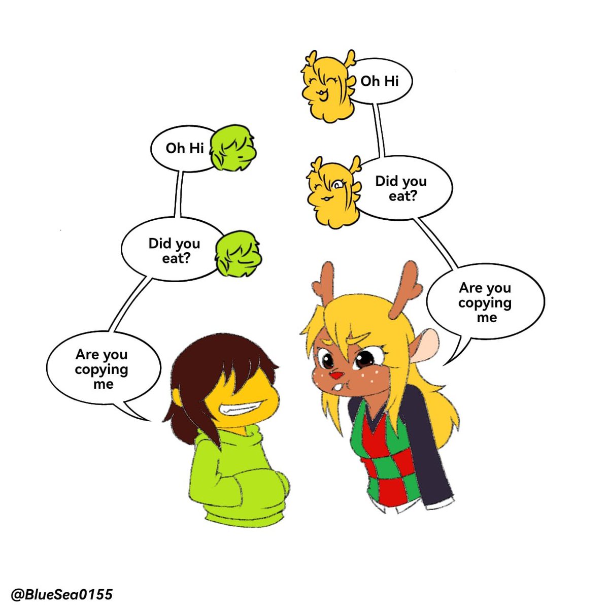 BlueSea0155's tweet photo. I think Kris love moss 🙂
#deltarune  #kriselle  #art https://t.co/hZrDVMddI4