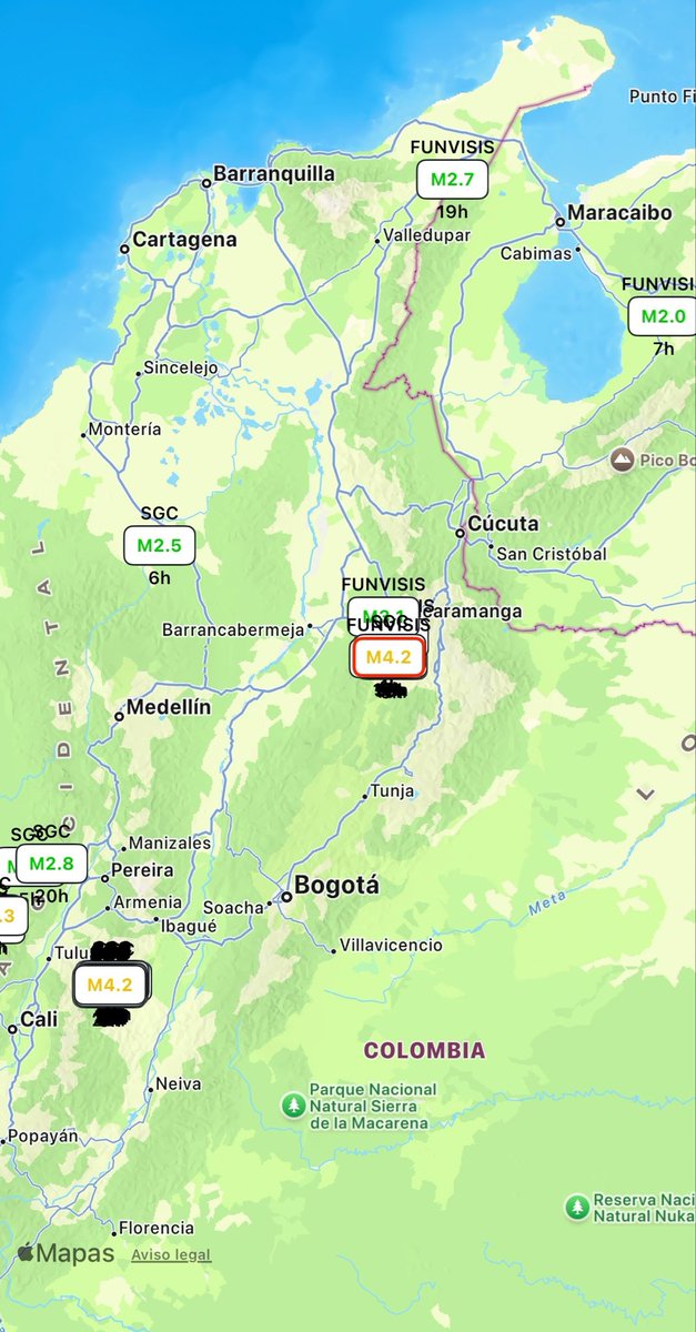 jacome851's tweet photo. Fuerte sismo de 4.2 en la mesa de los santos sigue temblando fuertemente por aquellos lados de Santander Bucaramanga 
#bucaramanga#terremotos#sismos#noticias https://t.co/6nKZy0iFrM