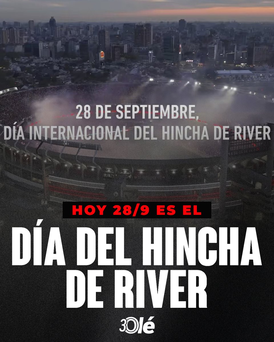 DiarioOle's tweet photo. ¡HOY 28/9 SE CELEBRA EL DÍA DEL HINCHA DE RIVER! 🔴⚪️

♾ Se eligió esta fecha para conmemorarlo porque el 28 de septiembre de 1918 fue el día del nacimiento de Ángel Amadeo Labruna; uno de los máximos ídolos de la historia del club. https://t.co/lmmXedEABR